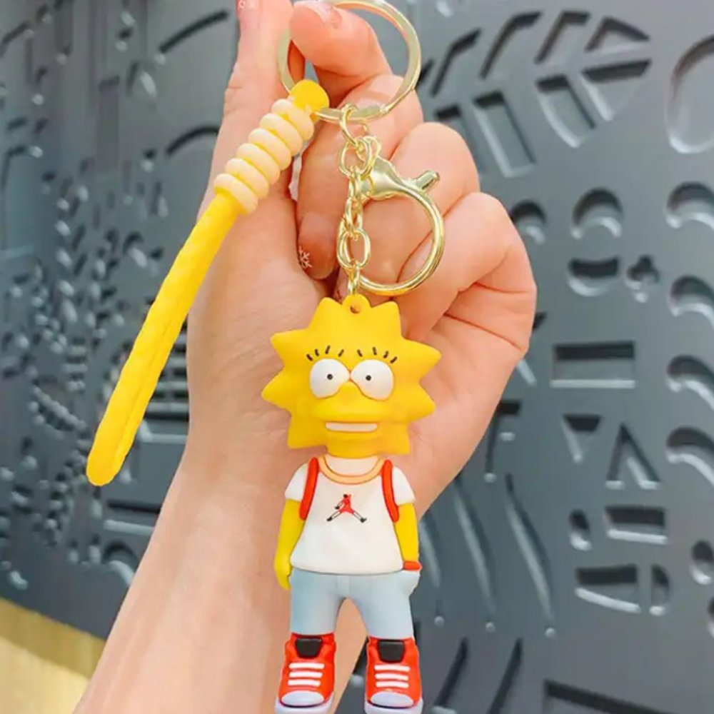 LISA SIMPSONS Keychain 3D Silicone Pendant Accessories for Backpack, Purse, Hand